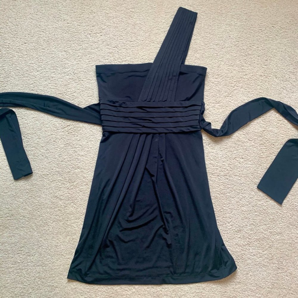 Black one shoulder cocktail dress